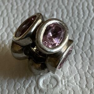Pandora oval pink stones charm